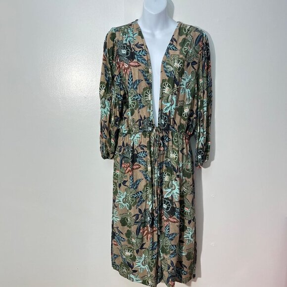 Evereve  Mindy Maxi‎ Tie Front Wrap Floral  Size M/L - Picture 1 of 9
